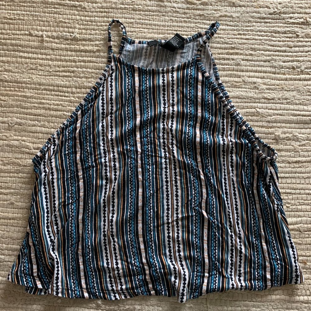 Stripe Pattern Halter Top